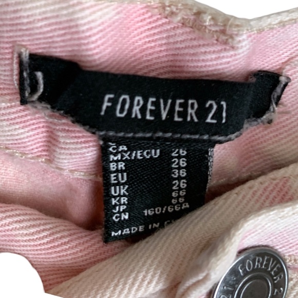 Forever 21 Jeans Size 26 Pink Wash Jeans Carpenter Wide Leg 100% Cotton Jeans - Picture 7 of 8